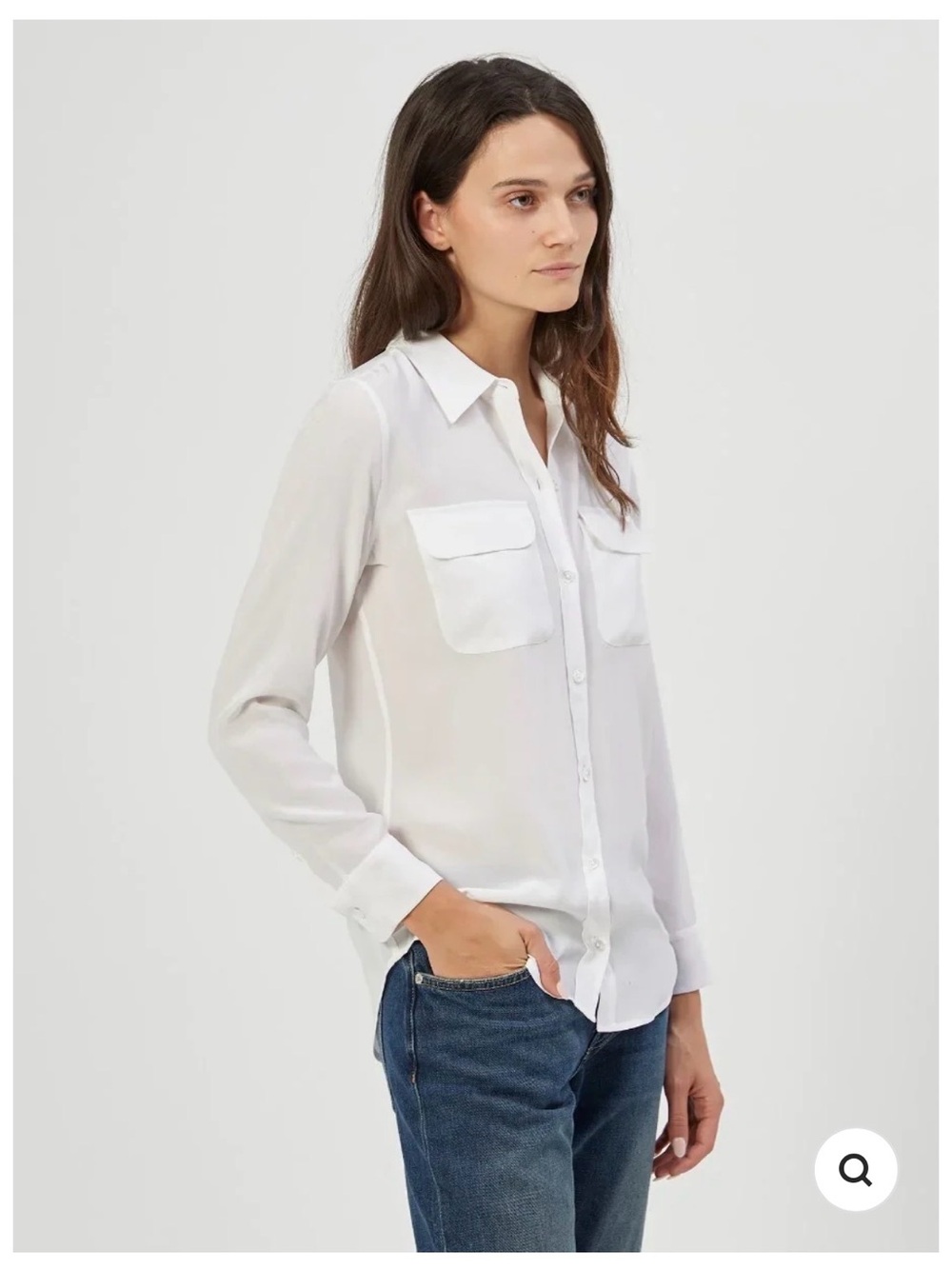 Equipment femme white silk shirt